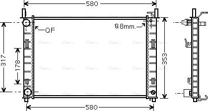 Ava Quality Cooling FDA2326 - Радиатор, охлаждане на двигателя vvparts.bg