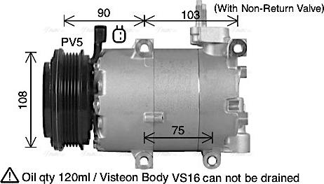 Ava Quality Cooling FDAK674 - Компресор, климатизация vvparts.bg