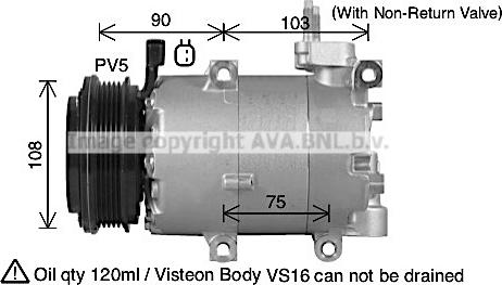 Ava Quality Cooling FDK674 - Компресор, климатизация vvparts.bg