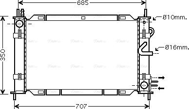 Ava Quality Cooling FD M388 - Радиатор, охлаждане на двигателя vvparts.bg