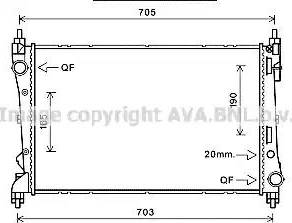 Ava Quality Cooling FT2449 - Радиатор, охлаждане на двигателя vvparts.bg