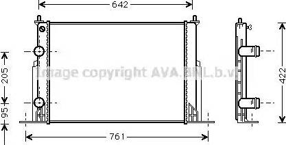 Ava Quality Cooling FT 2244 - Радиатор, охлаждане на двигателя vvparts.bg