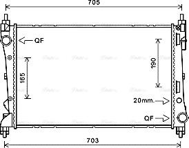 Ava Quality Cooling FTA2449 - Радиатор, охлаждане на двигателя vvparts.bg