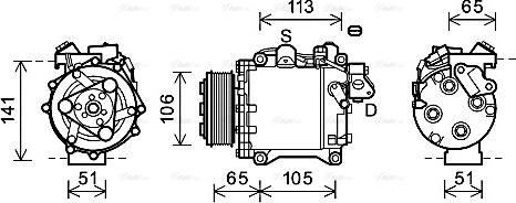 Ava Quality Cooling HDK263 - Компресор, климатизация vvparts.bg