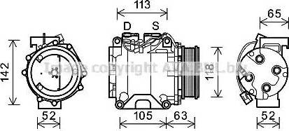 Ava Quality Cooling HDK238 - Компресор, климатизация vvparts.bg