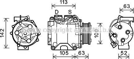 Ava Quality Cooling HDK237 - Компресор, климатизация vvparts.bg