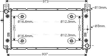 Ava Quality Cooling HR 2001 - Радиатор, охлаждане на двигателя vvparts.bg