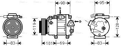 Ava Quality Cooling HYAK237 - Компресор, климатизация vvparts.bg