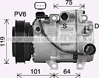 Ava Quality Cooling HYK497 - Компресор, климатизация vvparts.bg