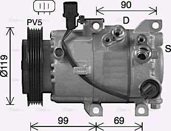 Ava Quality Cooling HYK487 - Компресор, климатизация vvparts.bg