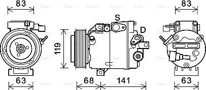 Ava Quality Cooling HYK342 - Компресор, климатизация vvparts.bg