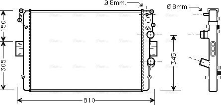 Ava Quality Cooling IV 2042 - Радиатор, охлаждане на двигателя vvparts.bg