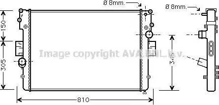 Ava Quality Cooling IV 2056 - Радиатор, охлаждане на двигателя vvparts.bg