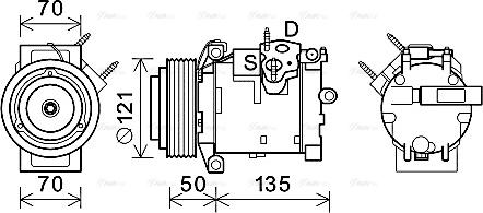 Ava Quality Cooling JEK066 - Компресор, климатизация vvparts.bg