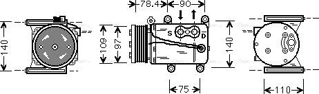 Ava Quality Cooling JRAK034 - Компресор, климатизация vvparts.bg