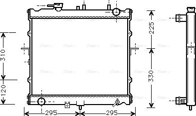 Ava Quality Cooling KAA2022 - Радиатор, охлаждане на двигателя vvparts.bg