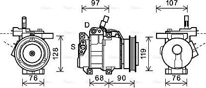 Ava Quality Cooling KAAK161 - Компресор, климатизация vvparts.bg