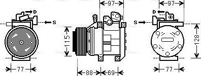 Ava Quality Cooling KAAK124 - Компресор, климатизация vvparts.bg