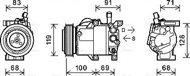 Ava Quality Cooling KAK144 - Компресор, климатизация vvparts.bg