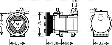 Ava Quality Cooling KAK156 - Компресор, климатизация vvparts.bg