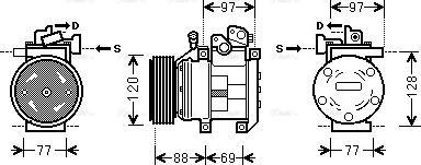 Ava Quality Cooling KAK117 - Компресор, климатизация vvparts.bg