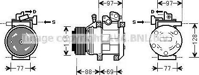 Ava Quality Cooling KAK124 - Компресор, климатизация vvparts.bg