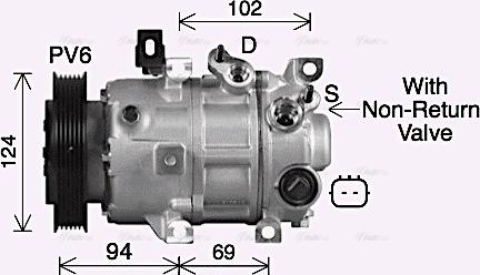 Ava Quality Cooling KAK326 - Компресор, климатизация vvparts.bg