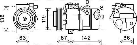 Ava Quality Cooling KAK216 - Компресор, климатизация vvparts.bg