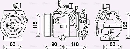 Ava Quality Cooling KAK284 - Компресор, климатизация vvparts.bg