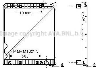 Ava Quality Cooling MEA2193 - Радиатор, охлаждане на двигателя vvparts.bg