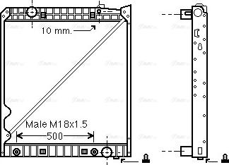 Ava Quality Cooling ME 2193 - Радиатор, охлаждане на двигателя vvparts.bg