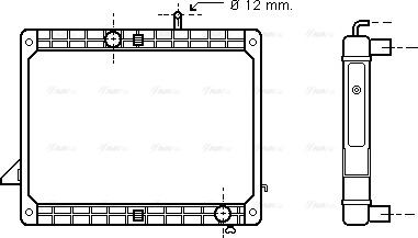 Ava Quality Cooling ME 2173 - Радиатор, охлаждане на двигателя vvparts.bg