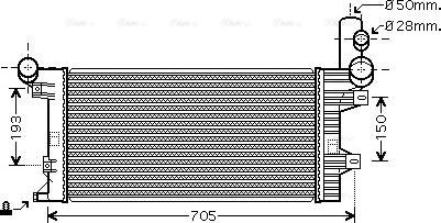 Ava Quality Cooling ME 2204 - Радиатор, охлаждане на двигателя vvparts.bg