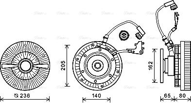 Ava Quality Cooling MEC258 - Съединител, вентилатор на радиатора vvparts.bg