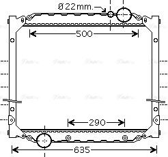 Ava Quality Cooling MN 2046 - Радиатор, охлаждане на двигателя vvparts.bg