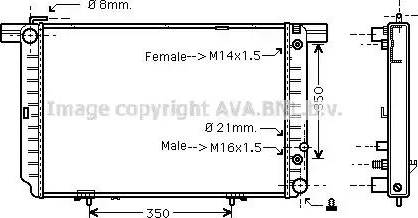 Ava Quality Cooling MS 2121 - Радиатор, охлаждане на двигателя vvparts.bg