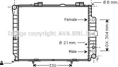 Ava Quality Cooling MS 2208 - Радиатор, охлаждане на двигателя vvparts.bg