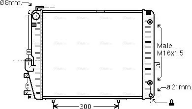 Ava Quality Cooling MSA2072 - Радиатор, охлаждане на двигателя vvparts.bg