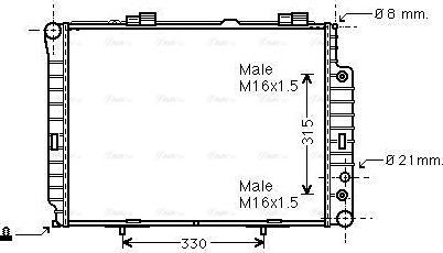 Ava Quality Cooling MSA2189 - Радиатор, охлаждане на двигателя vvparts.bg