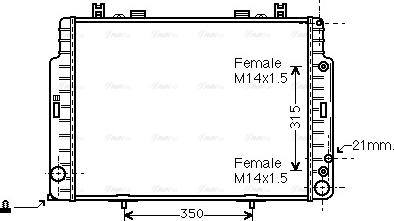 Ava Quality Cooling MSA2131 - Радиатор, охлаждане на двигателя vvparts.bg