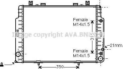 Ava Quality Cooling MSA2129 - Радиатор, охлаждане на двигателя vvparts.bg