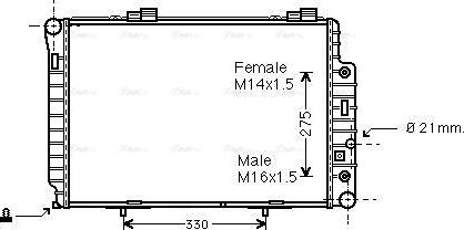 Ava Quality Cooling MSA2174 - Радиатор, охлаждане на двигателя vvparts.bg