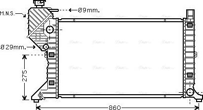 Ava Quality Cooling MSA2300 - Радиатор, охлаждане на двигателя vvparts.bg