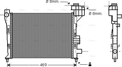 Ava Quality Cooling MSA2247 - Радиатор, охлаждане на двигателя vvparts.bg