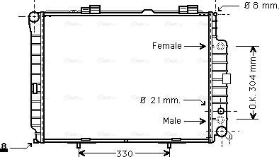 Ava Quality Cooling MSA2208 - Радиатор, охлаждане на двигателя vvparts.bg