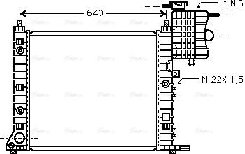 Ava Quality Cooling MSA2216 - Радиатор, охлаждане на двигателя vvparts.bg