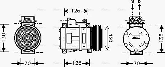 Ava Quality Cooling MS K057 - Компресор, климатизация vvparts.bg