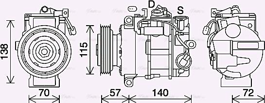 Ava Quality Cooling MSK708 - Компресор, климатизация vvparts.bg