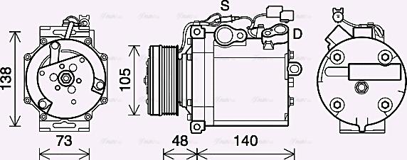 Ava Quality Cooling MTAK263 - Компресор, климатизация vvparts.bg