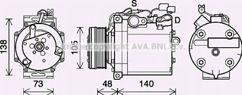 Ava Quality Cooling MTK263 - Компресор, климатизация vvparts.bg